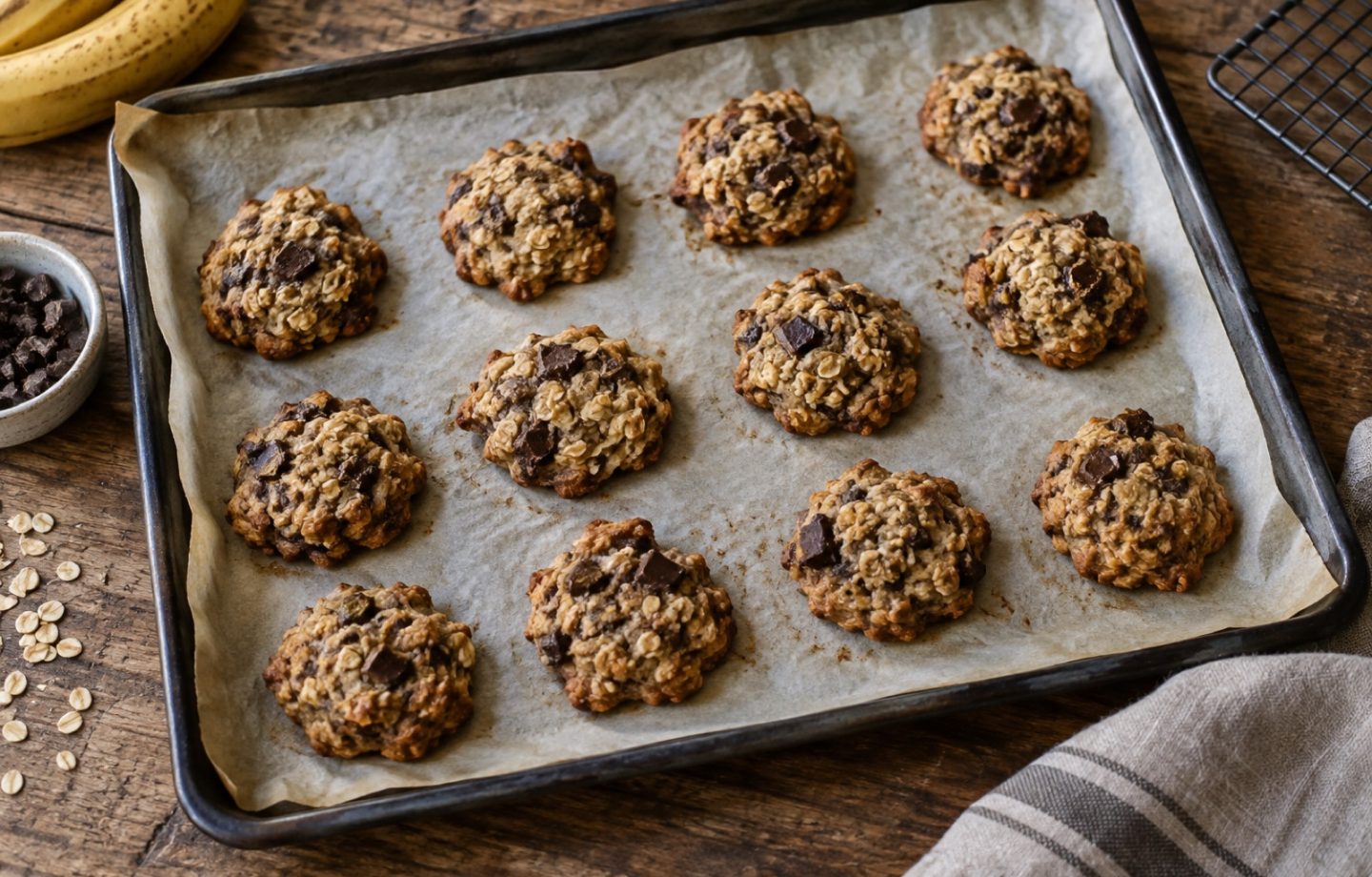 Bananen-Hafer-Cookies – Serviervorschlag