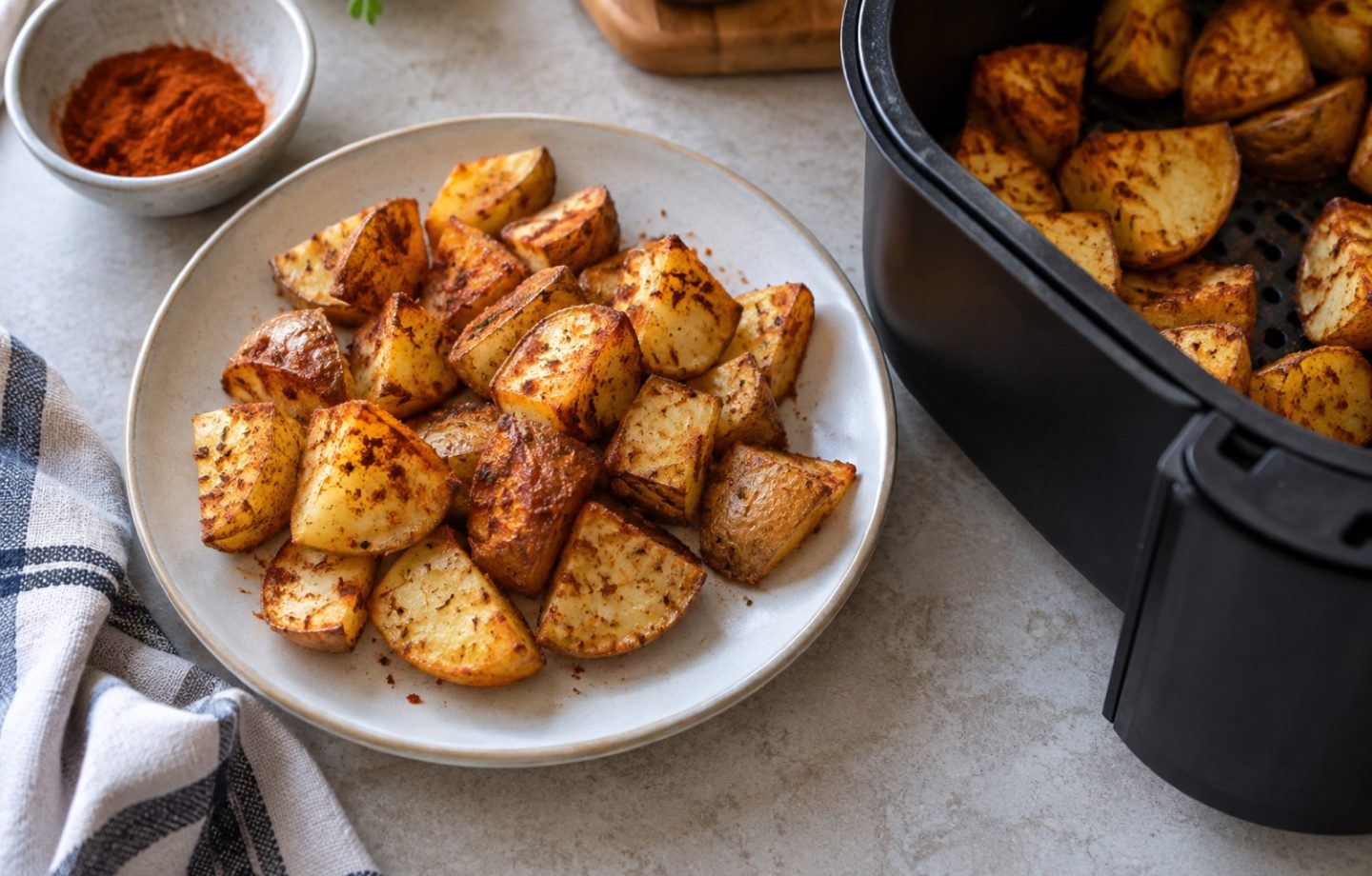 Kartoffeln aus dem Airfryer – Serviervorschlag