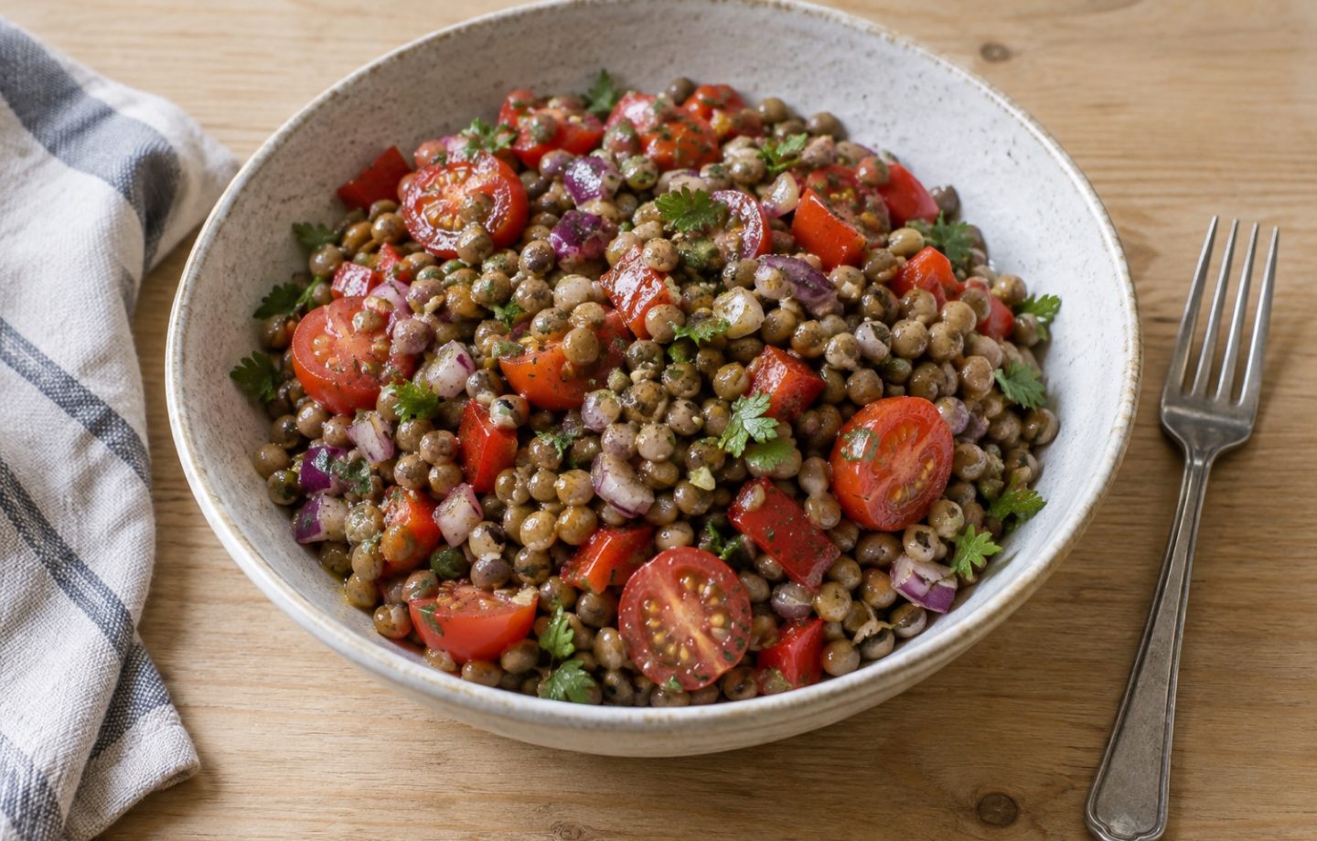 Linsensalat für den Alltag – Serviervorschlag